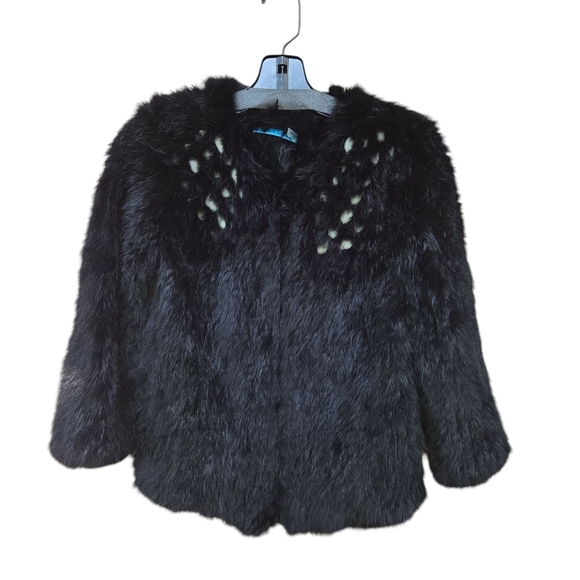 Alice + Olivia Black Fur Jacket Size XS - Picture 3 of 6